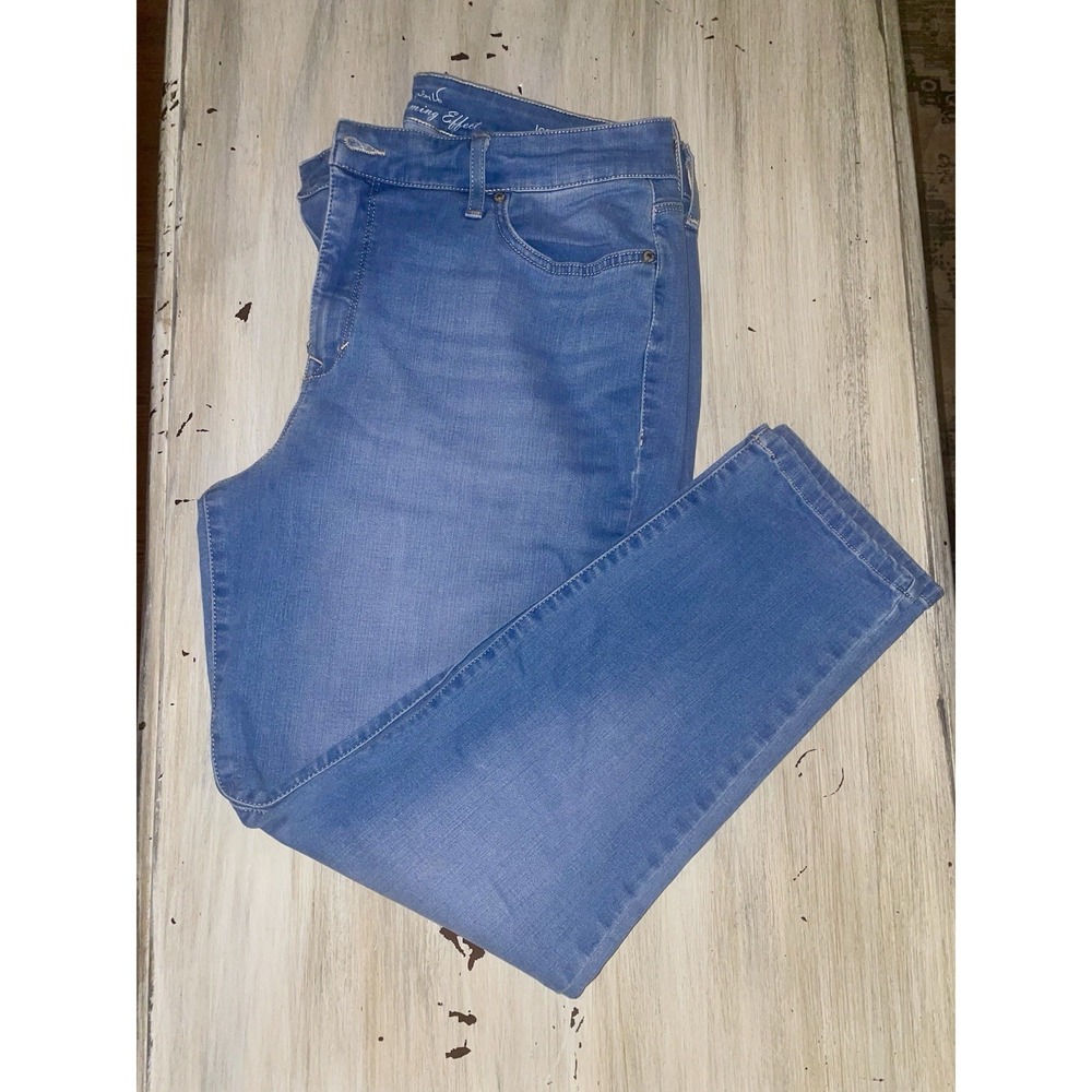 Gloria Vanderbilt Women's Blue Jeans Jessa Straight Leg Size 14 Stretch Denim